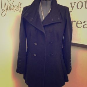 Calvin Klein Wool Blend Flare Coat